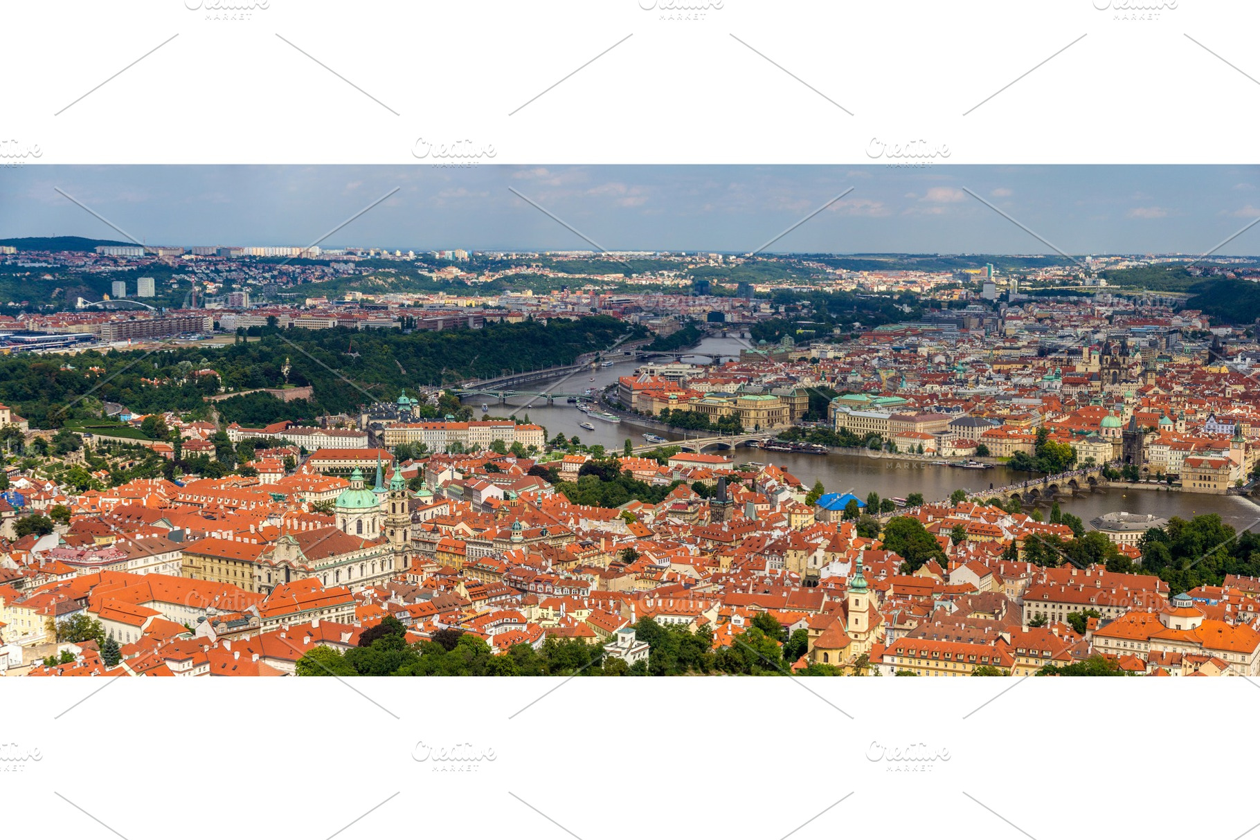 Panorama of Prague from Petrin Lookout Tower, an Architecture Photo by Leonid Andronov