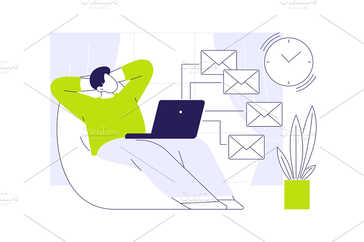 Procrastination isolated cartoon, a Finance Illustration by Visual Generation