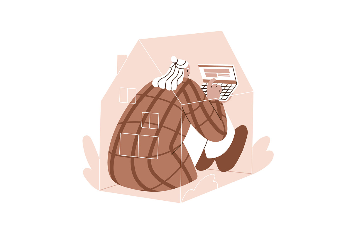 People at houses, home life concept, a Person Illustration by Good Studio (Photo 5 of 8)