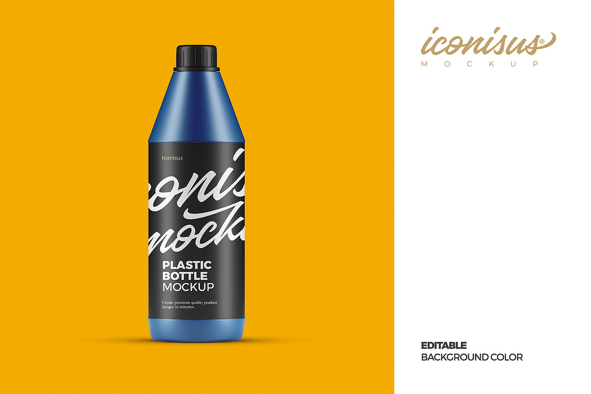 Plastic bottle mockup template, a Cups & Container Mockup by iconisusmockup (Photo 2 of 4)