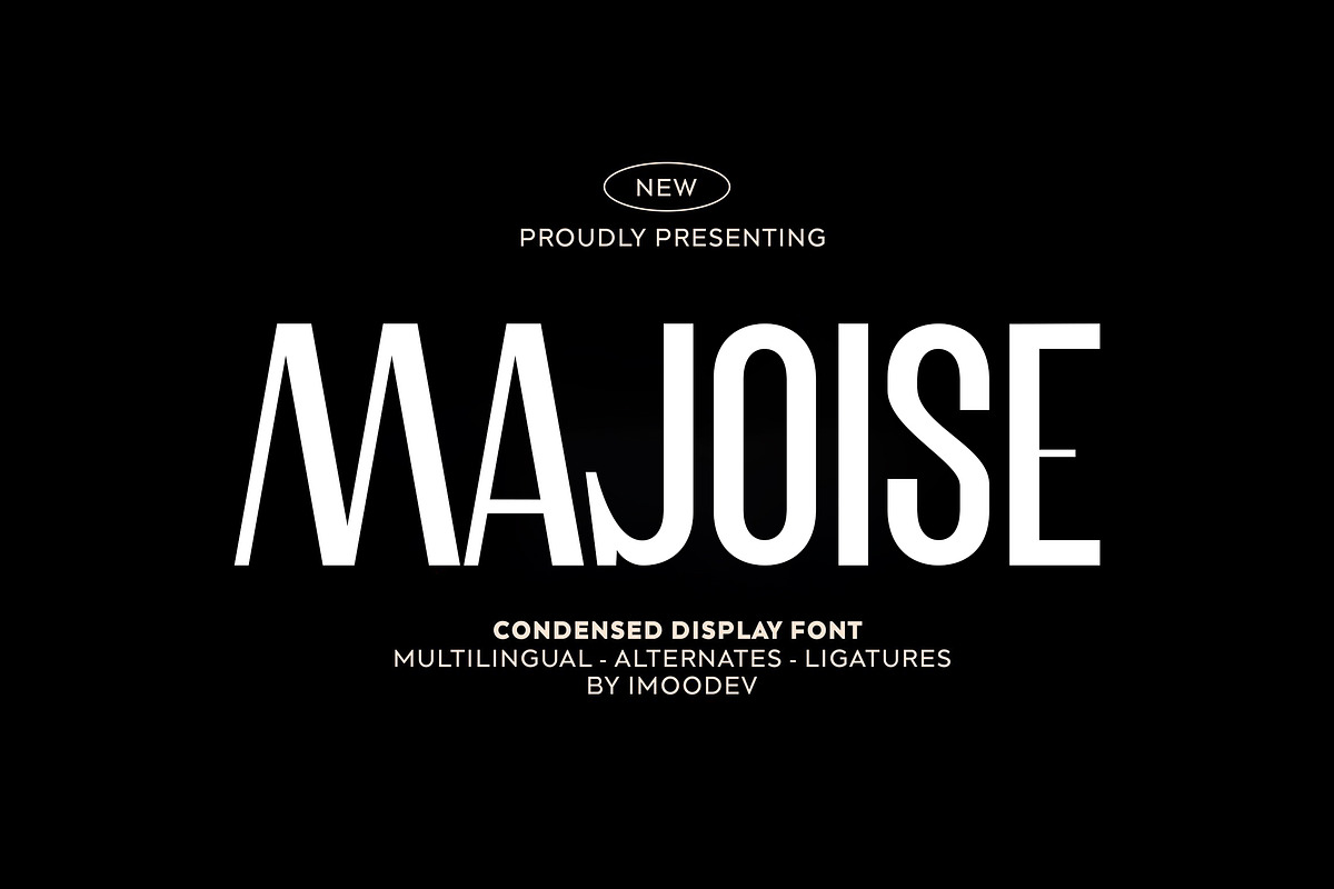 Majoise - Condensed Display Font, a Sans Serif Font by Imoodev (Photo 1 of 5)