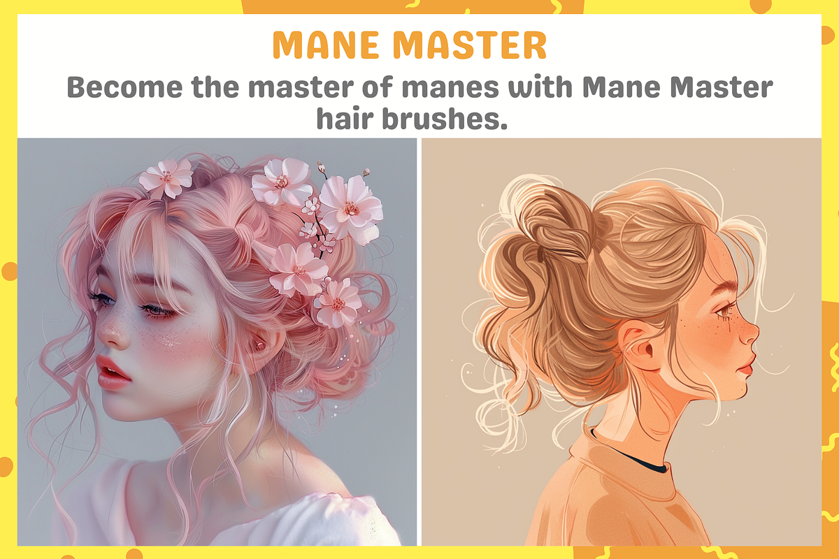 Procreate Hair Brushes, a Brush Add-On by nikiartcorner (Photo 5 of 8)