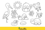 Cute Pond Animal Digital Stamp, an Animal Illustration by Peekadillie Art (Thumbnail 2 of 3)