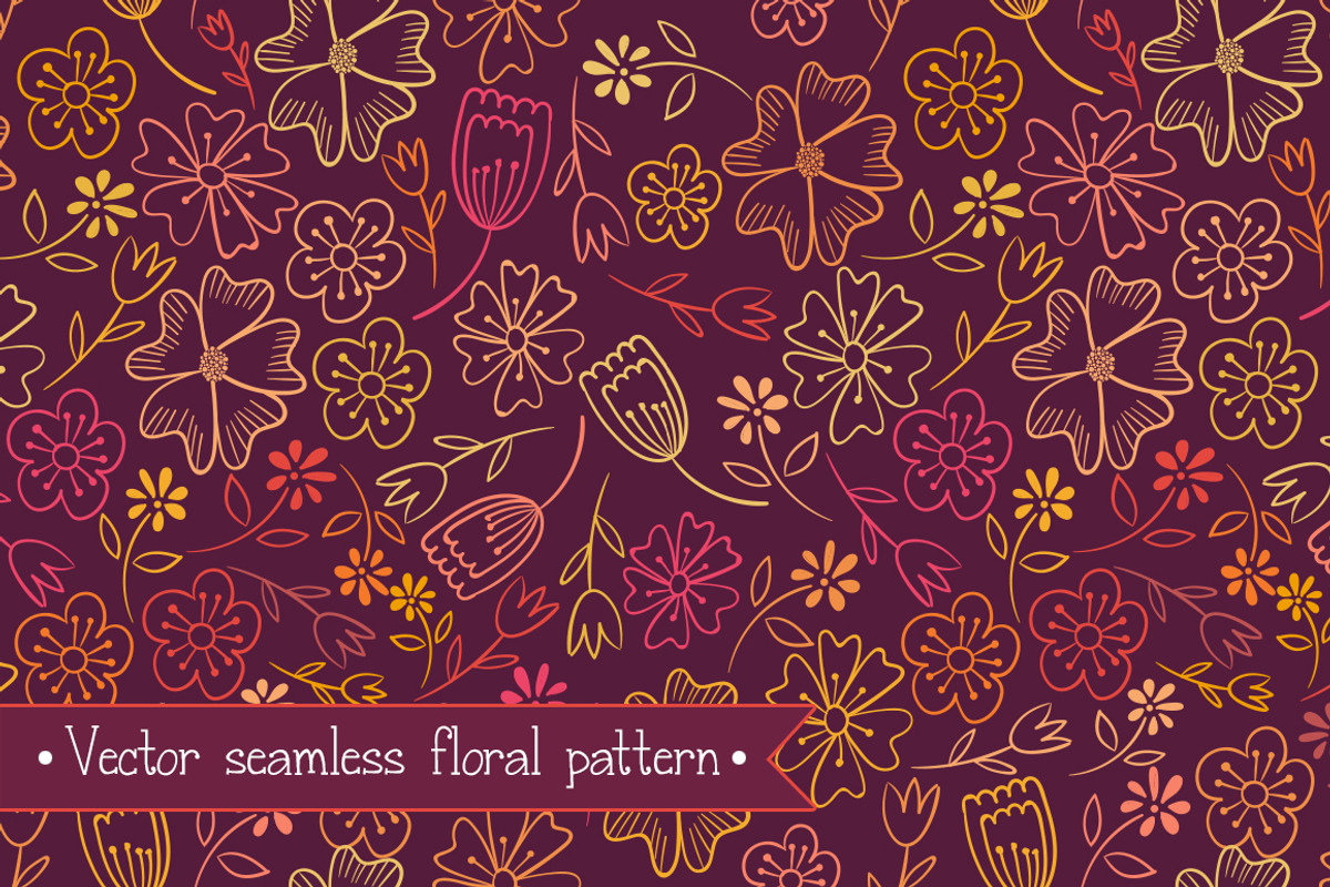 Floral Vector Pattern Seamless, a Pattern Graphic by wowpatterns (Photo 1 of 4)