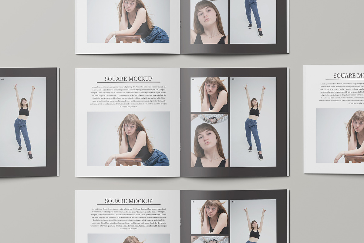 Square Brochure Mockup, a Books & Magazine Mockup by AKMAL STUDIO