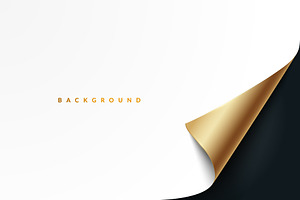 Background With Golden Peeled Corner, a Background Graphic by Black White Mouse Design