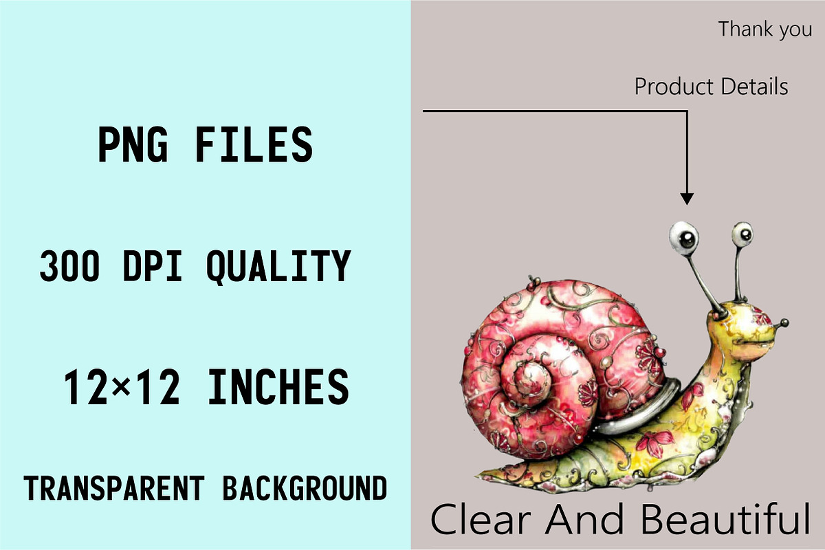 Whimsical Spring Snail Clipart Bundl, an Illustration by SVGArt (Photo 7 of 9)