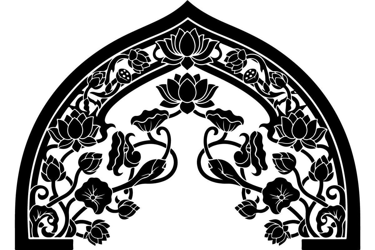 Ornamental Floral Arch Engraving, a Decorative Illustration by Designer_Momina (Photo 5 of 21)