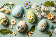 Spring Flowers Easter Eggs Flat Lay, a Photo by TheBlogLoft (Thumbnail 1 of 2)