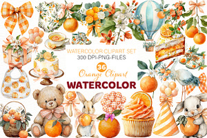 Watercolor Orange clipart, an Illustration by Designworld