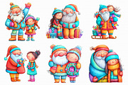 Christmas girl and Santa Clip Art, an Illustration by Libby Wishes (Thumbnail 7 of 7)