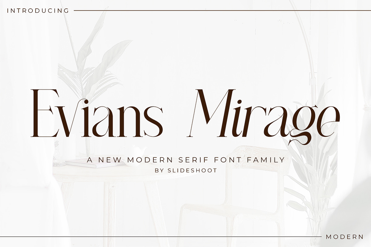 Evians Mirage Serif Font, a Serif Font by Idea Studio (Photo 1 of 14)