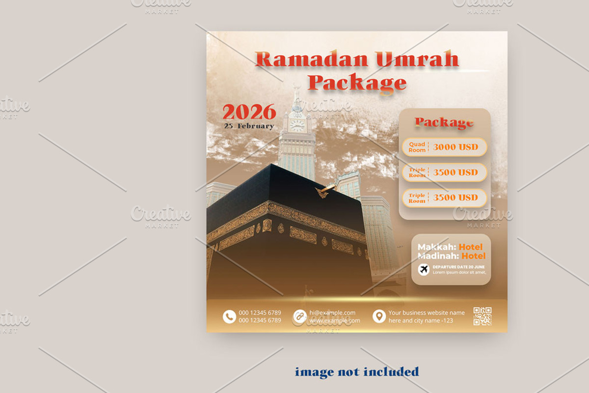 Ramadan Hajj Social Media poster, a Social Media Template by graphics city (Photo 2 of 2)