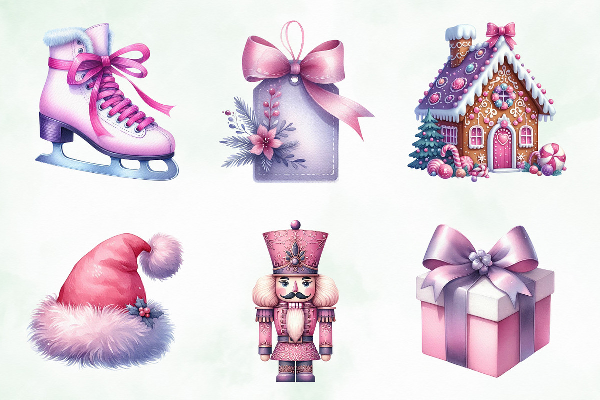 Purple and Pink Christmas Clipart, an Illustration by Creative Art (Photo 6 of 6)