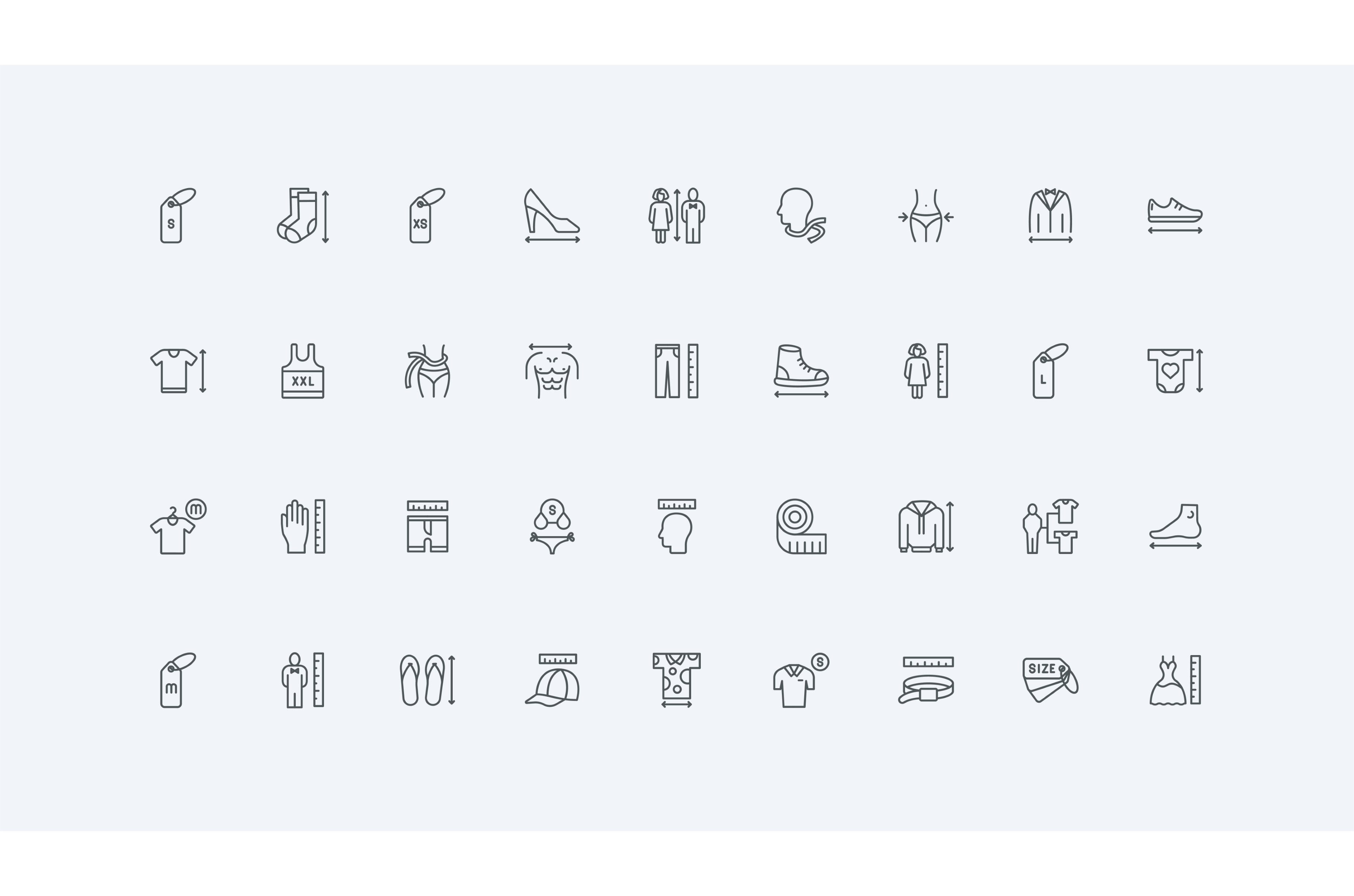 Clothes size measurement guide icons, an Object Illustration by Lemberg ...
