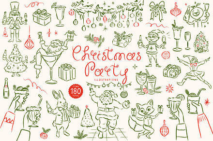 Hand Drawn Christmas Quirky Clipart, a Seasonal Illustration by Ayya Studio