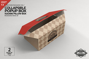 Square Pillow Box Packaging Mockup