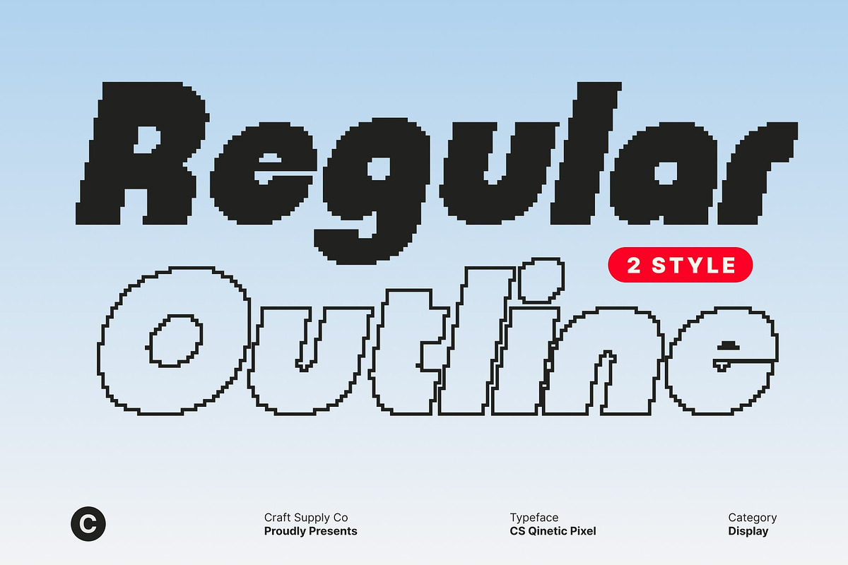 CS Qinetic Pixel, a Sans Serif Font by Craft Supply Co. (Photo 3 of 8)