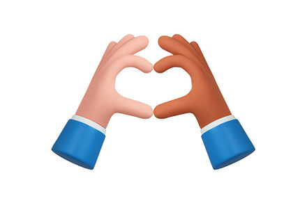 3d hands fold the shape of a heart, an Object Illustration by ModVector