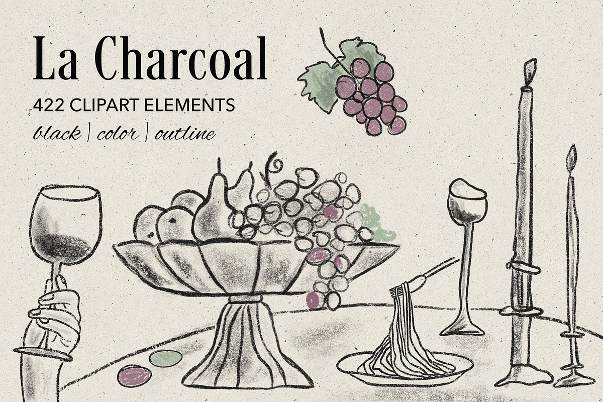 La Charcoal | 422 elements, an Object Illustration by Oksana Stepova (Photo 1 of 24)