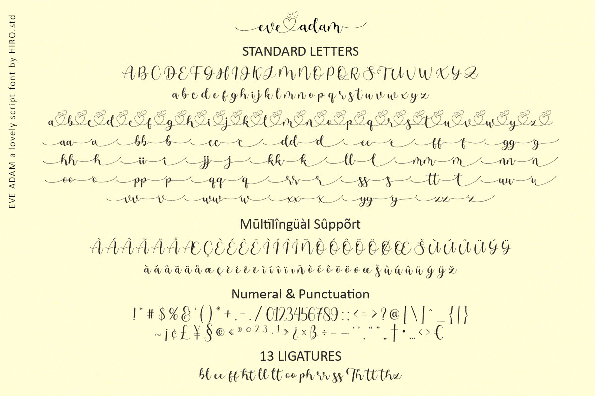 Eve Adam - Lovely Script Font, a Script Font by HIRO.std (Photo 9 of 10)