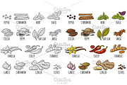 Set of Spices. Engraving, a Food Illustration by MoreVector (Thumbnail 1 of 3)