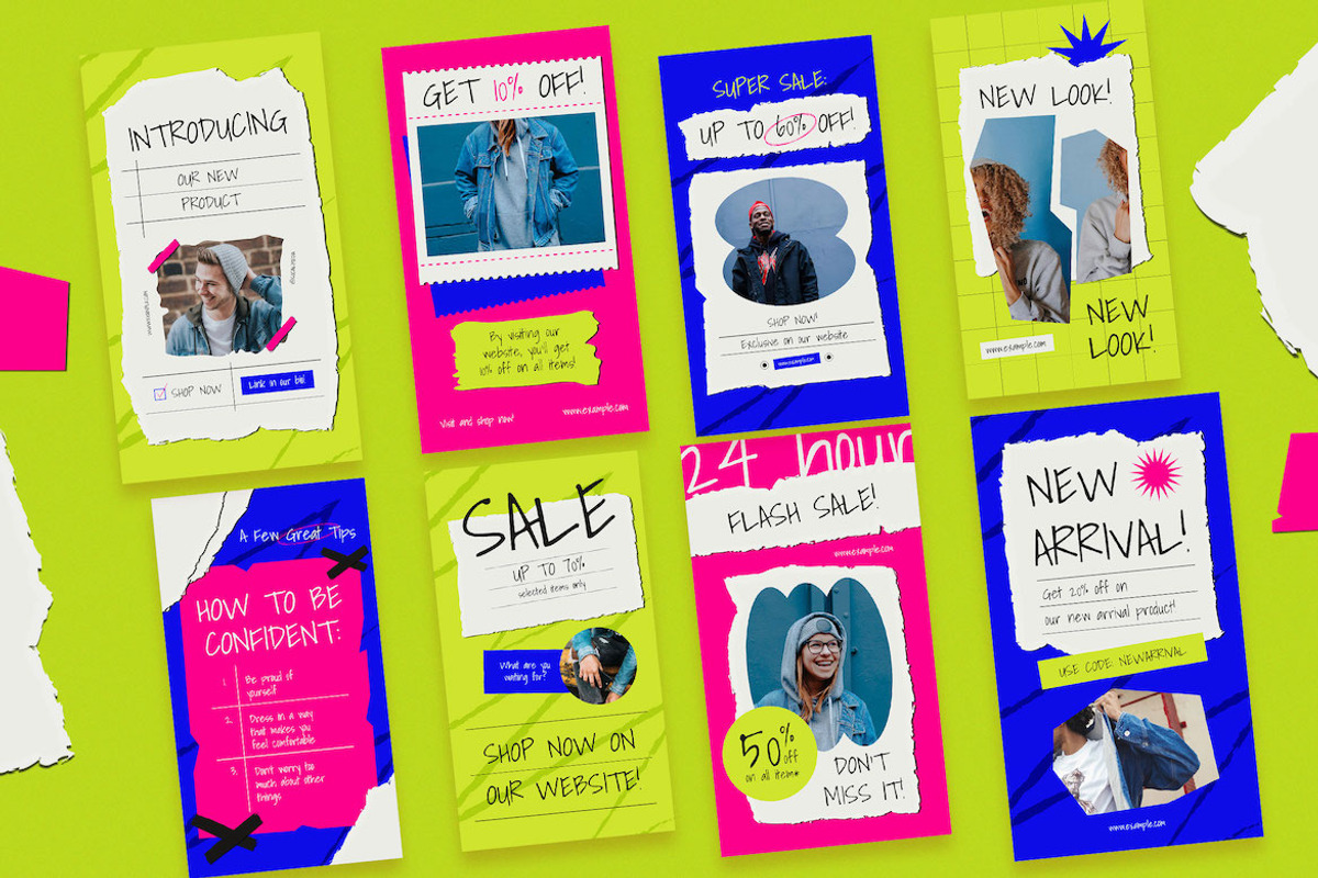 Grunge Fashion Instagram Set, a Social Media Template by Aiyari Graphic (Photo 4 of 5)