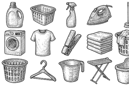 Hand Drawn Laundry Essentials Collec