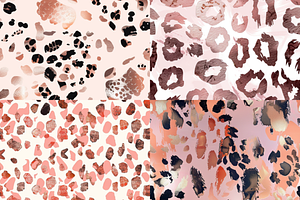 Rose Gold Leopard Spots Patterns