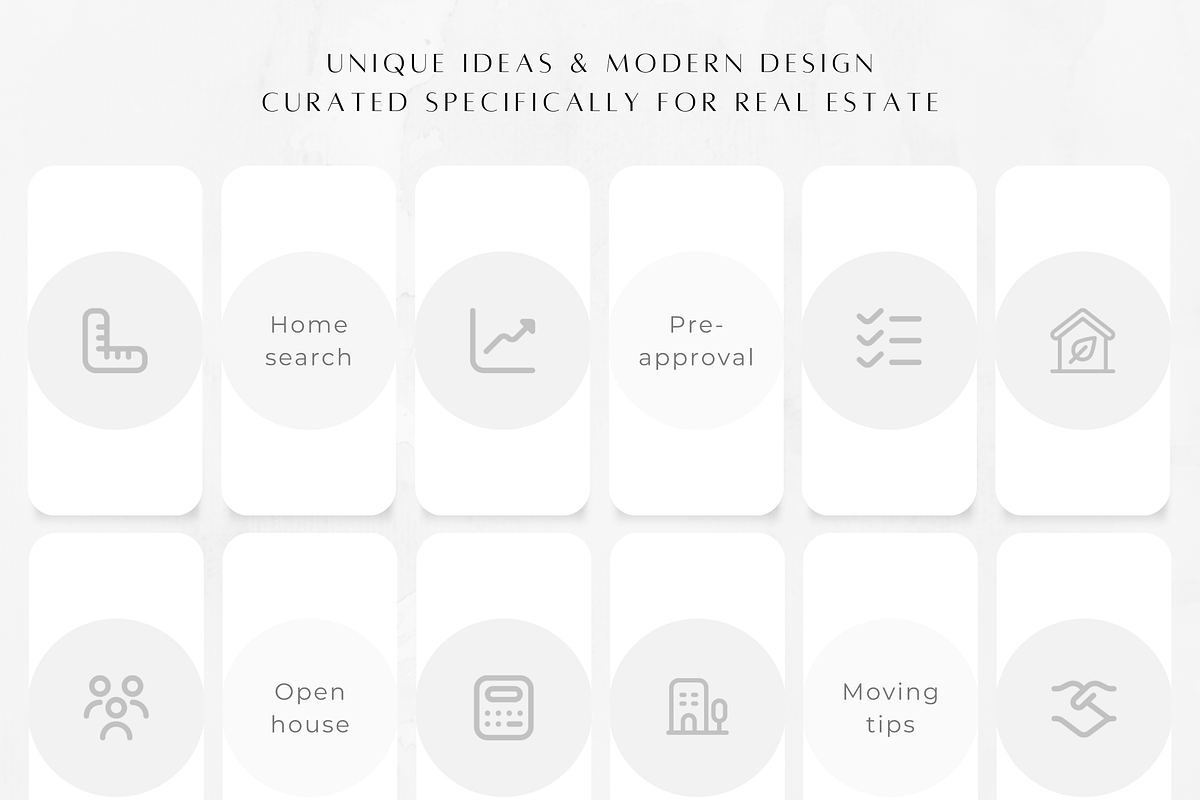 300 Real Estate Instagram Highlights, a Social Media Template by ZoaniDesign (Photo 4 of 9)