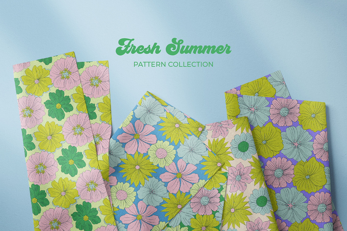 Fresh Summer Retro Floral Patterns, a Pattern Graphic by Tiger and Flower (Photo 17 of 20)