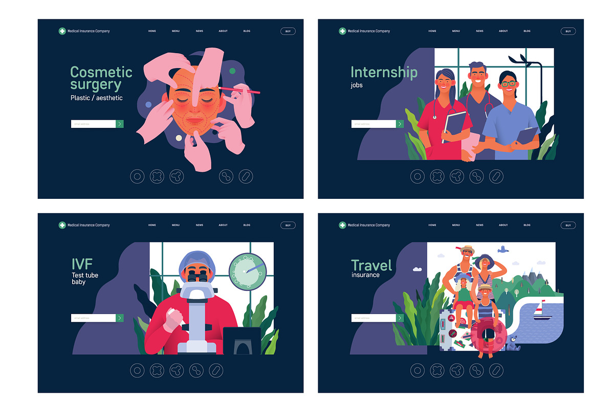 Part 2 Medical website illustrations, a Healthcare Illustration by Grivina's shop (Photo 25 of 37)