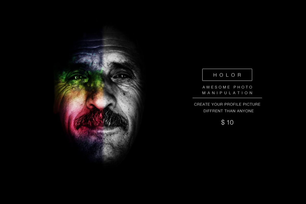 HOLOR - Awesome Photo Manipulation, a Product Mockup by Rebound  (Photo 1 of 6)