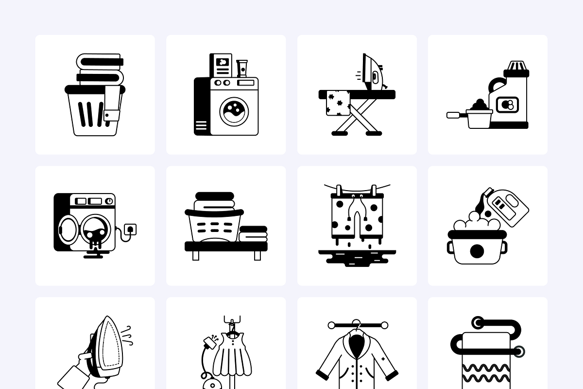 Animated Laundry Flat Icons, a Duotone Icon by Prosymbols (Photo 7 of 9)