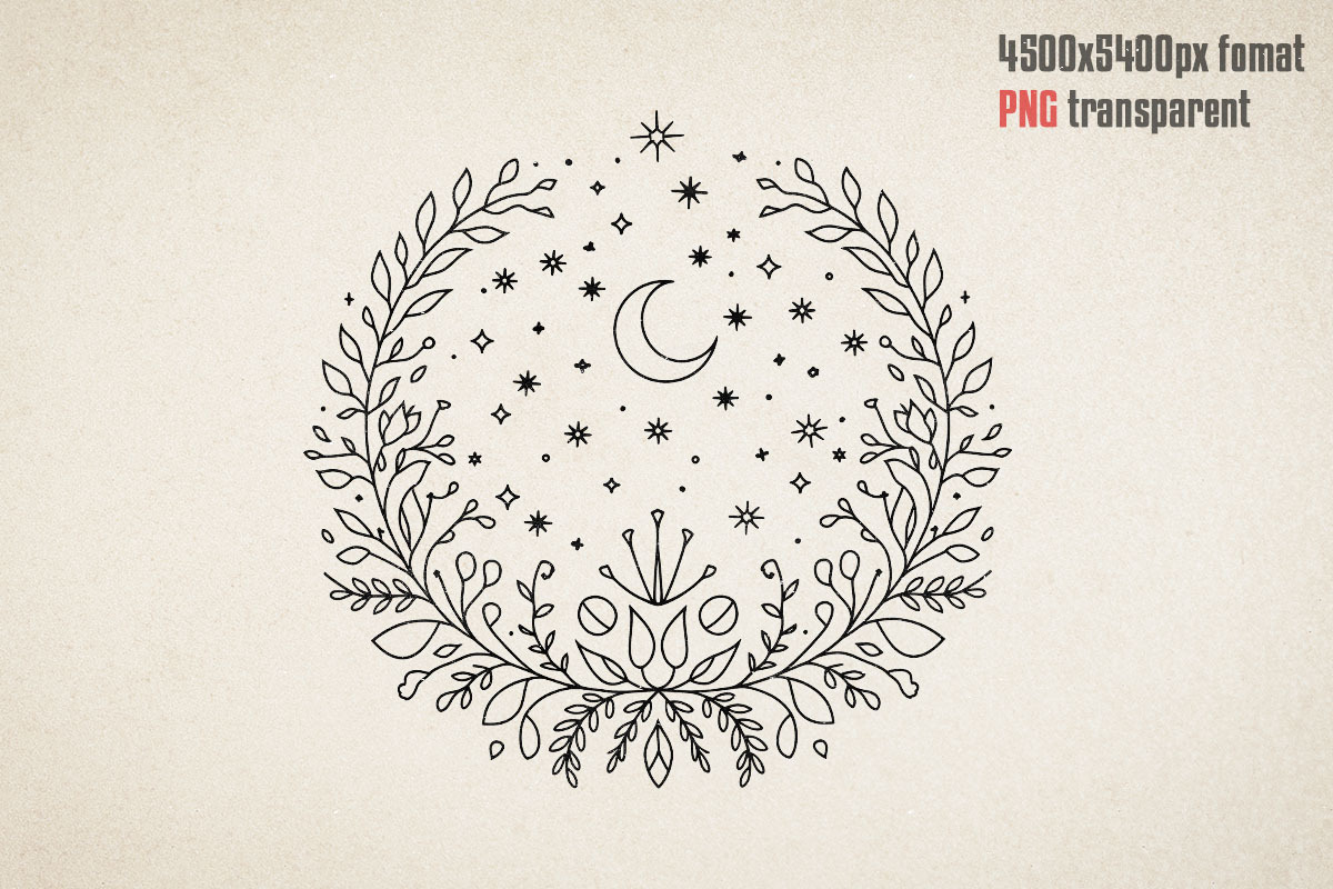 Hand Drawn Mystic & Celestial Bundle, an Object Graphic by GlitterCraft (Photo 35 of 41)