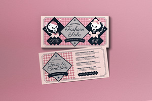 Pink Cartoon Fashion Sale Voucher