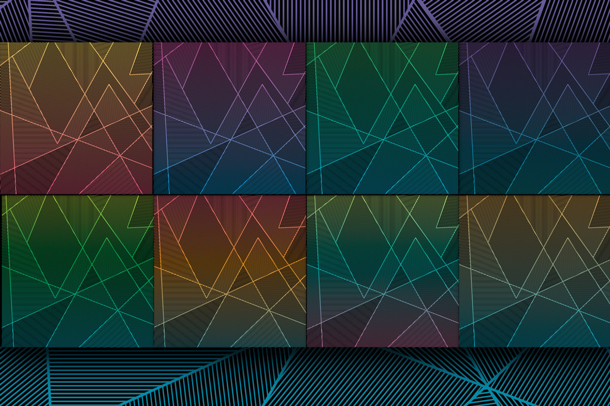 Gradient Fine Line Night 8 Patterns, a Pattern Graphic by Pip Sweet (Photo 2 of 2)