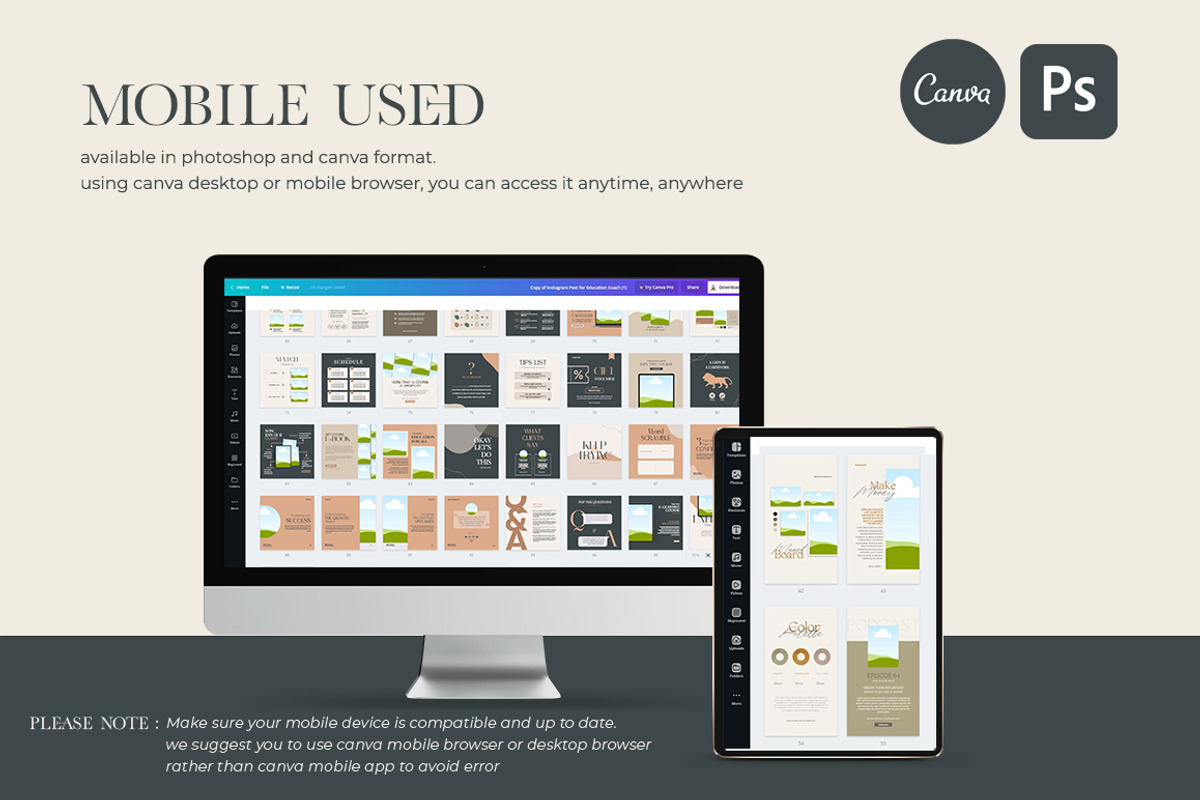 Instagram For eCourse Coach CANVA PS, a Social Media Template by Eviory (Photo 44 of 56)