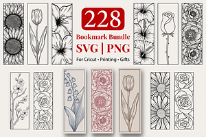 Floral Bookmark Template Bundle, a Stationery Template by Kusumaillustration