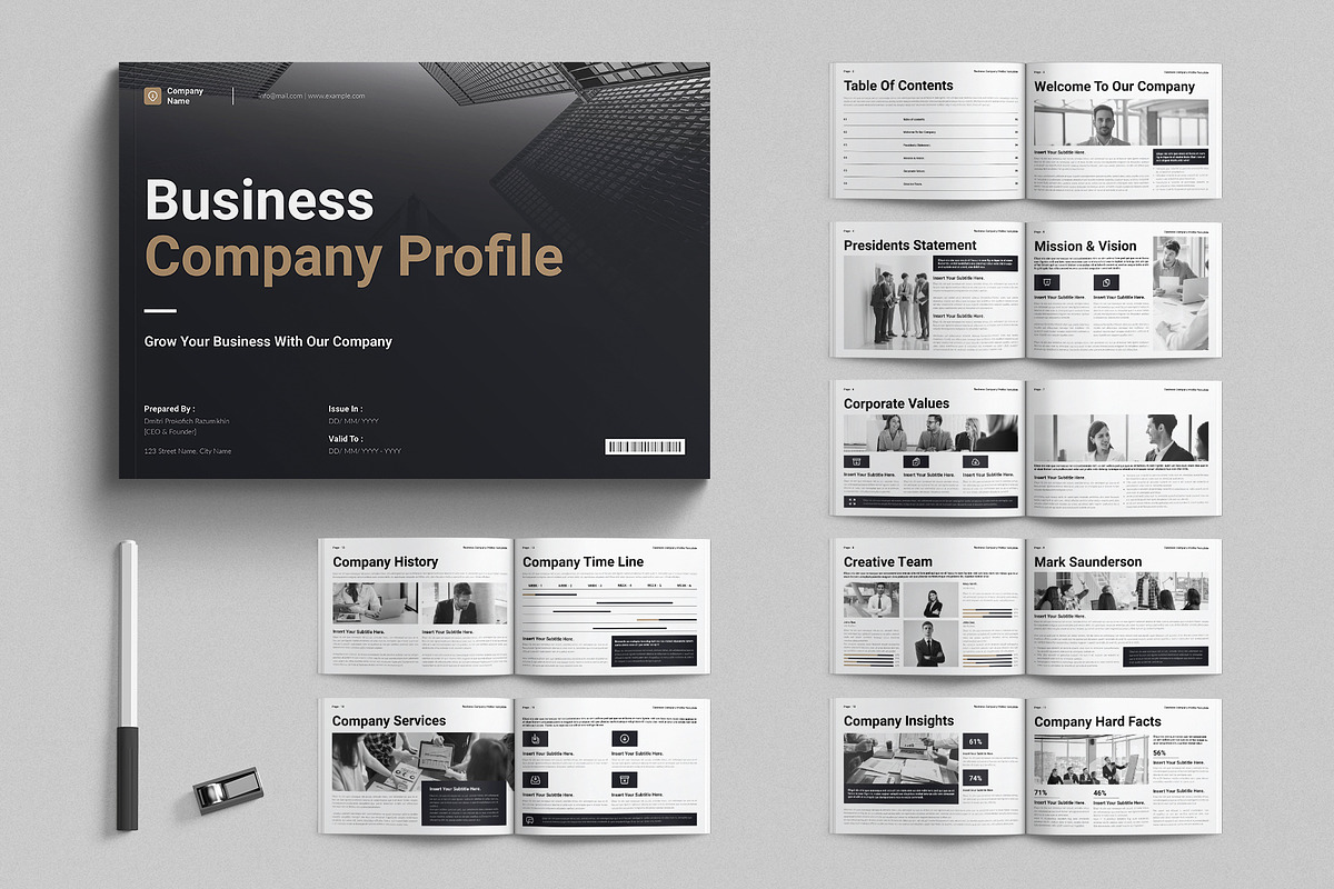 Business Company Profile Landscape, a Brochure Template by E-Type (Photo 1 of 8)