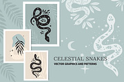 Celestial Magic Snakes. Boho Arts., an Illustration by Naty Art (Thumbnail 1 of 9)