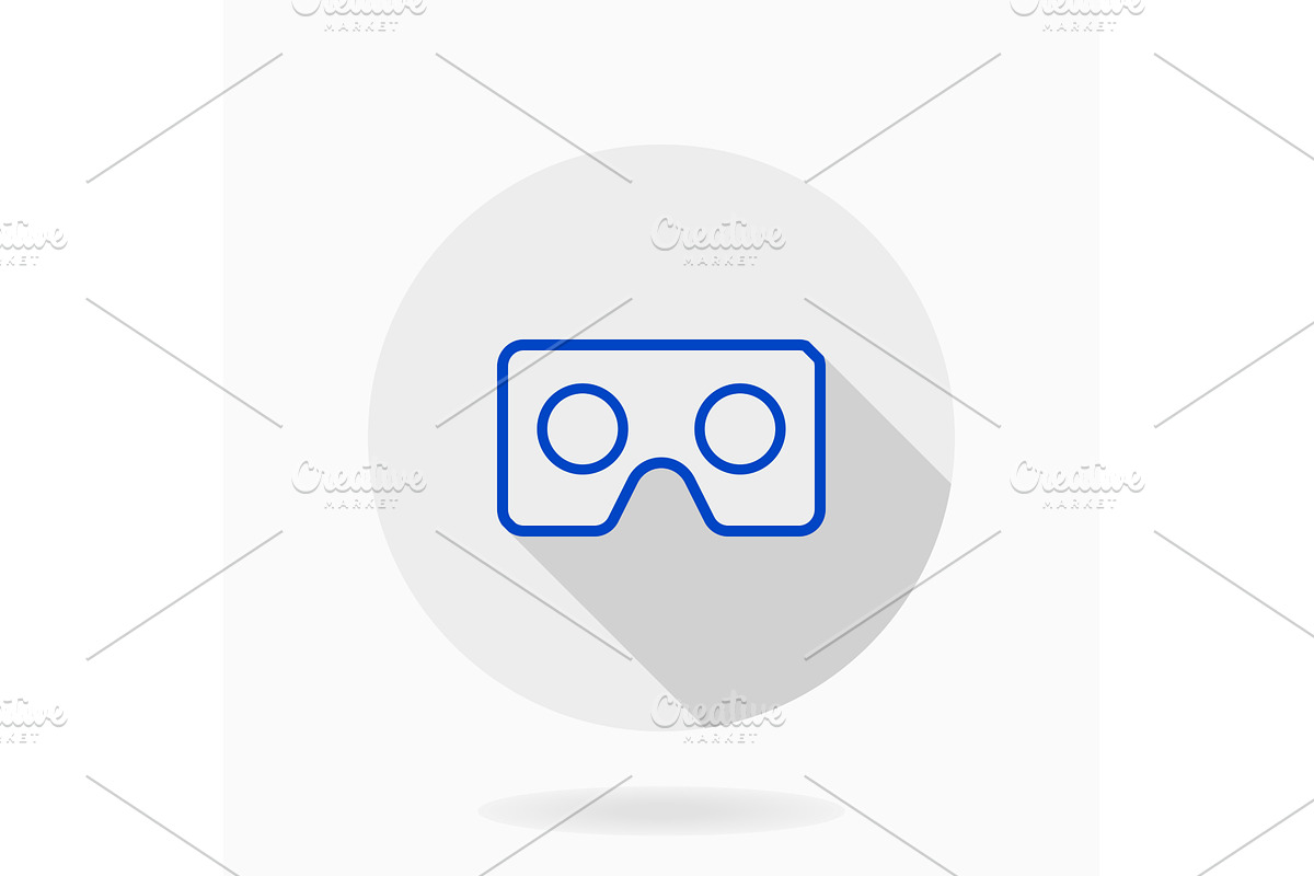 Fine Flat Icon With VR Logo, an Outline Icon by FineArtStudio (Photo 1 of 3)