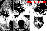 Dogs Collection Black and White Art, an Animal Illustration by Design by sebrodbrick (Thumbnail 16 of 22)