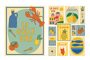 Food Mediterranean Retro Poster, an Illustration by Imaginary Party (Thumbnail 1 of 9)