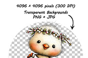 Whimsical Animals Floral Clipart, a Graphic by one-touch (Thumbnail 10 of 18)