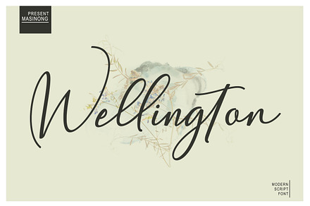 Wellington, a Script Font by MSG Studio