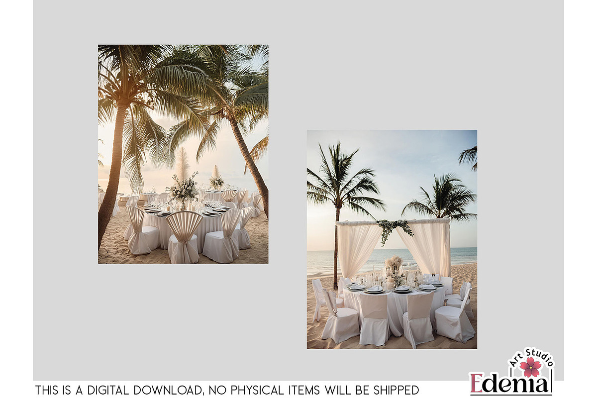 Beach Wedding Papers Sublimation, a Wallpaper Graphic by EdeniaArtStudio (Photo 13 of 15)