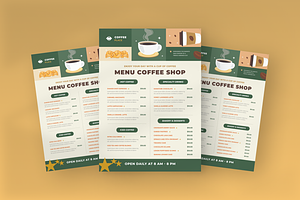 Greena Coffee Shop Menu