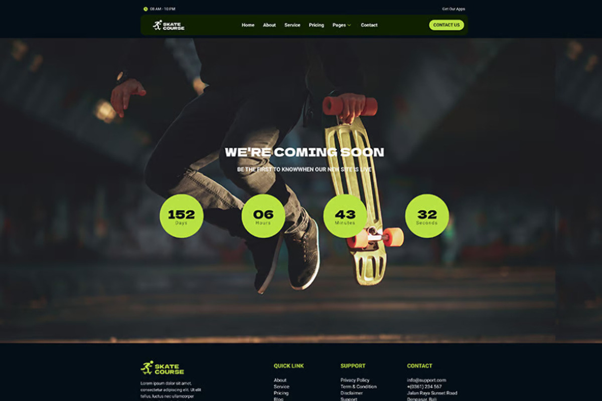 Skateboard Lesson Elementor Kit, a WordPress Template by UInstrument (Photo 10 of 10)