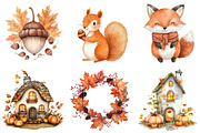 Watercolor Cozy Fall Clipart Bundle, a Seasonal Illustration by CitraGraphics (Thumbnail 6 of 8)